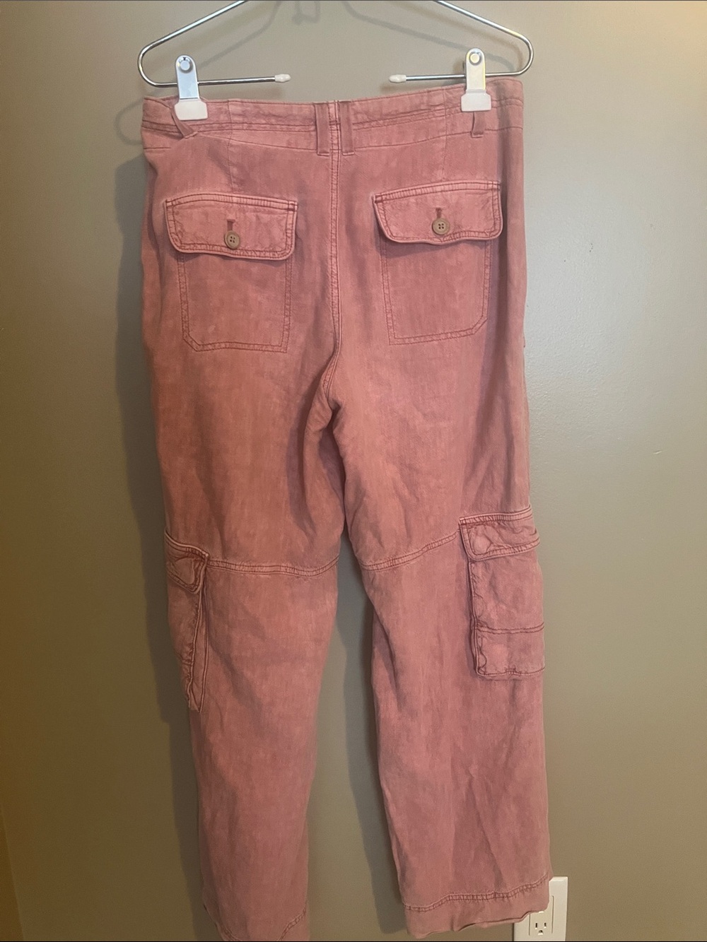 Pilcro/Anthropologie linen blend Rose Pink Denim Pants with - Picture 4 of 13